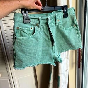 Levi's Pastel Green Jean Shorts